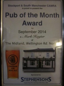 Pub Of the Month award 2014